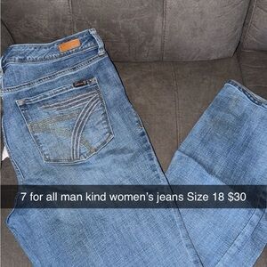 7 For All Mankind Women's Blue Boot Cut Jeans
